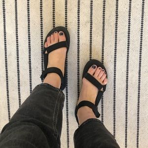 Black Teva sandals